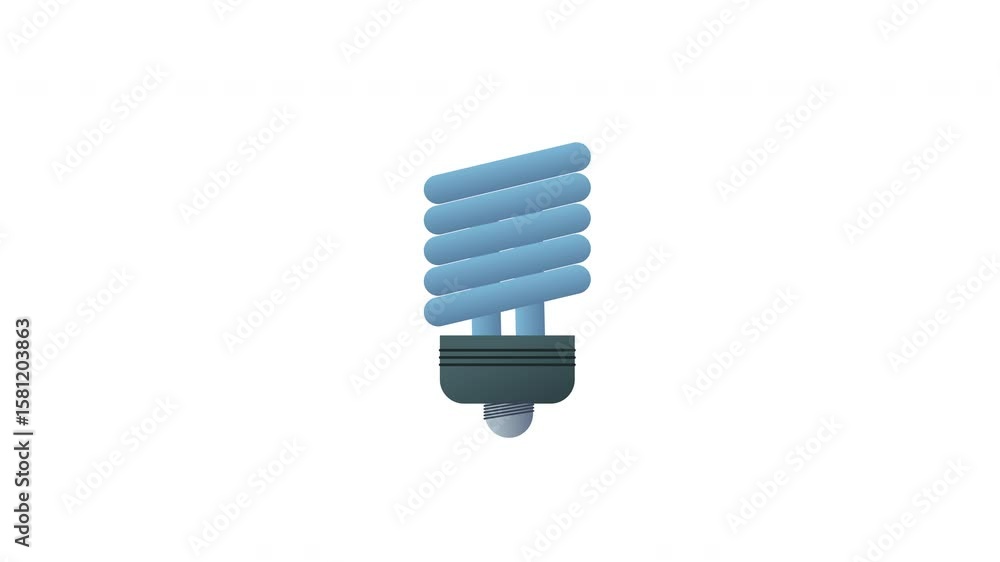 Energy saving spiral light bulb icon isolated on white Energy saving spiral light bulb icon isolated on white