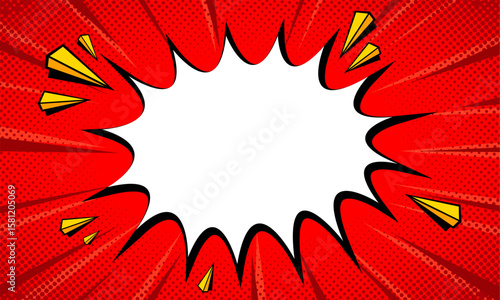 Blank comic cartoon background with thunder lightning. empty dialog background thunder lightning. Comic background cartoon style. vector illustration