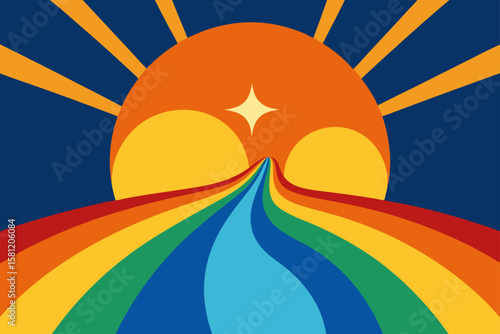 abstract background with sun