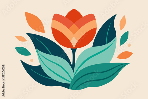 abstract floral background with butterflies