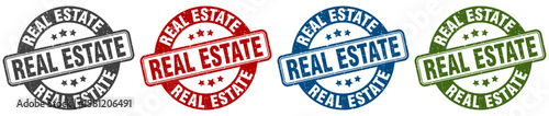 real estate stamp. real estate round stamp set isolated on white background