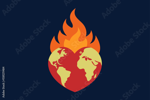 vector illustration of a burning fire