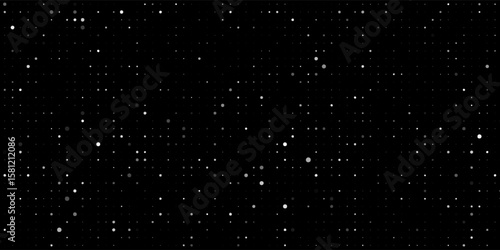 Monochromatic Abstract Circle Pattern in Symmetric Alignment black and white. vector modern, bussines