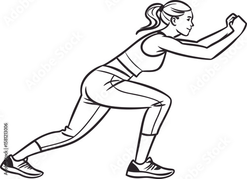 Fitness Woman Practicing Squats Workout on White Background