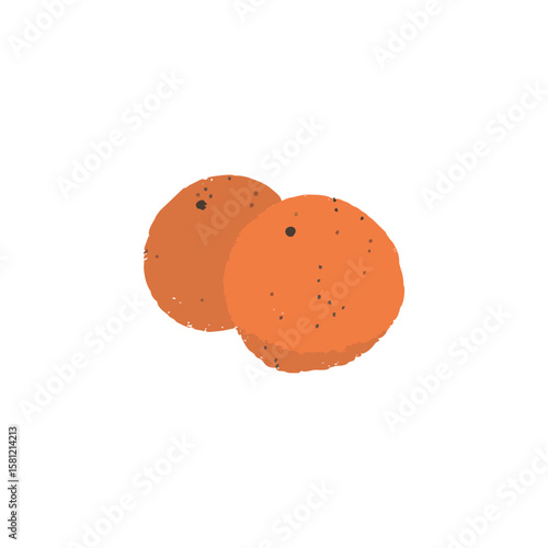 Fresh hand drawn vector orange illustration, hand drawn tangerine illustration. Simple hand drawn illustration.	