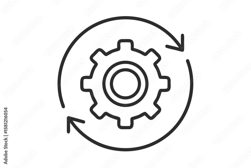 Vector illustration of a metal gear icon, symbolizing industrial power and engineering technology Vector illustration of a metal gear icon, symbolizing industrial power and engineering technology