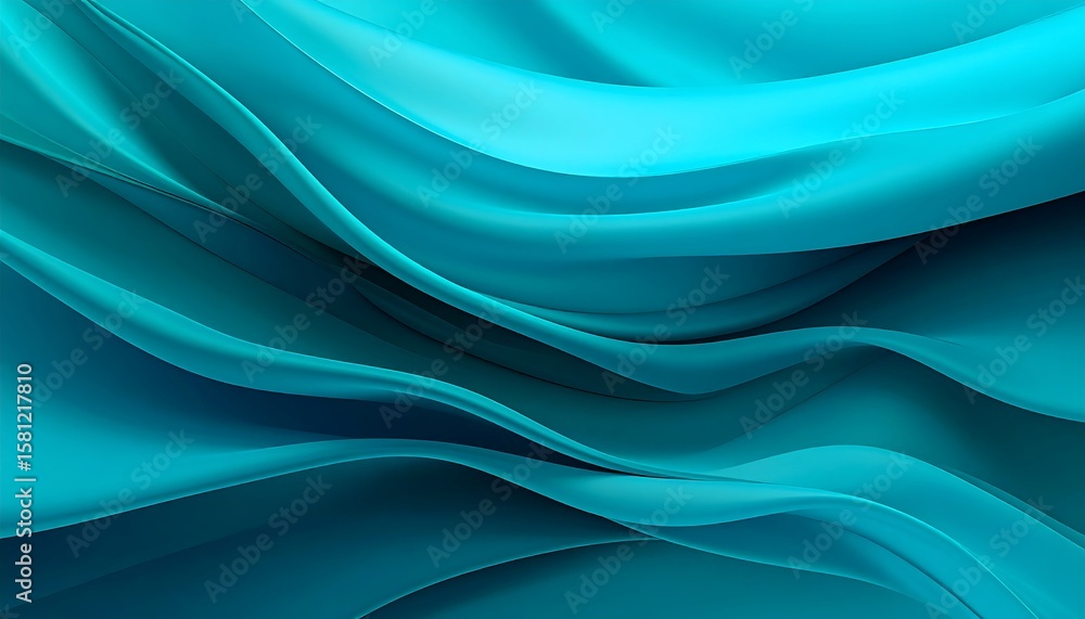 Obraz premium Abstract teal flowing fabric