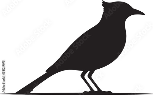 Elegant Bird Silhouette A Stunning Vector Graphic of a Jay