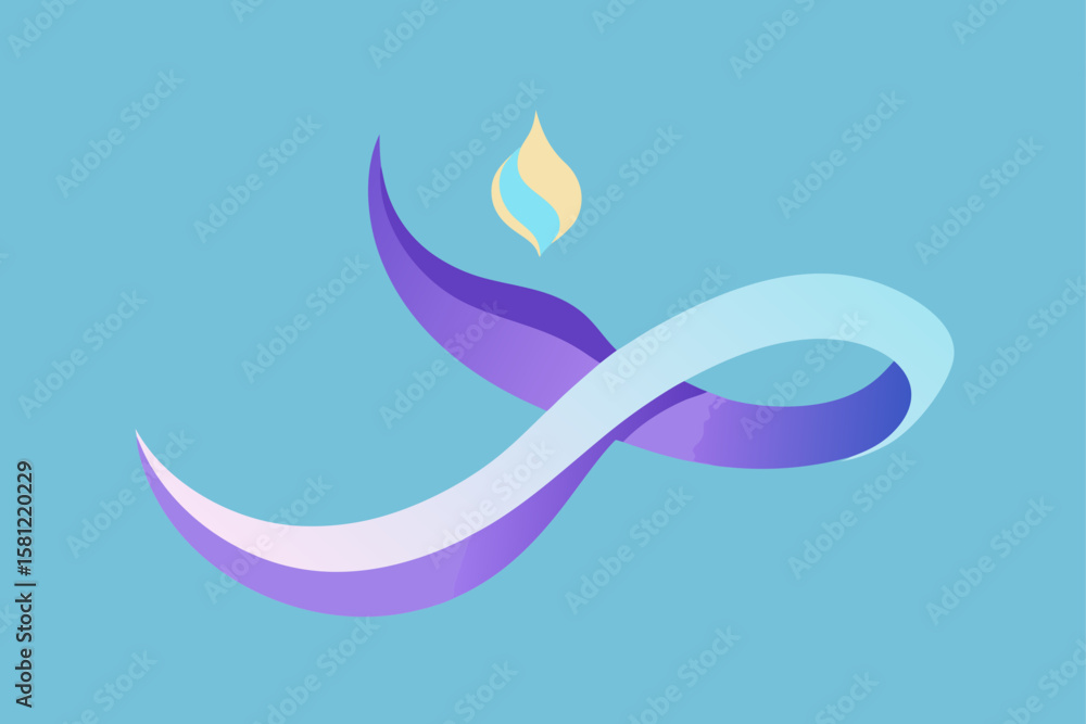 Obraz premium Serene Flow Abstract Design of Intertwined Curves and a Gentle Flame