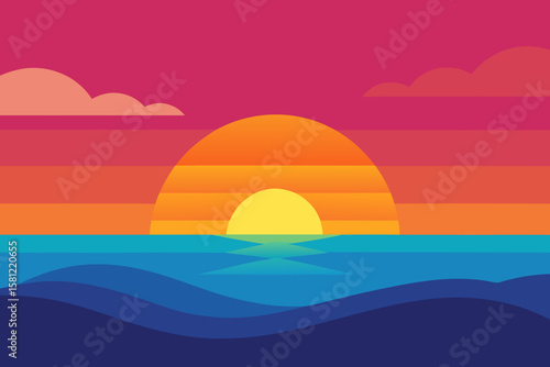 sunset in the sea