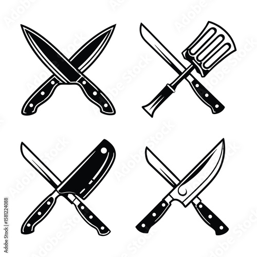 Knife vector silhouette design