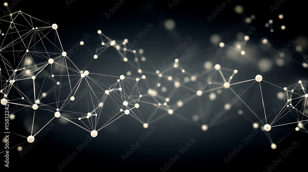 Fototapeta premium a stylized representation of a network or abstract structure is presented against a dark gradient background