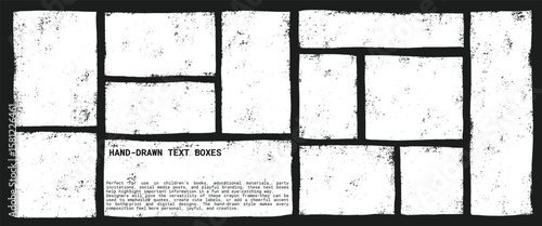 Abstract textbox frame with organic doodle form, hand drawn shape for text by rectangle, box, square shape or form, perfect for creative design or message highlight illustration