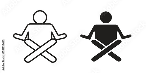 Meditating icon. Sign design vectors pack