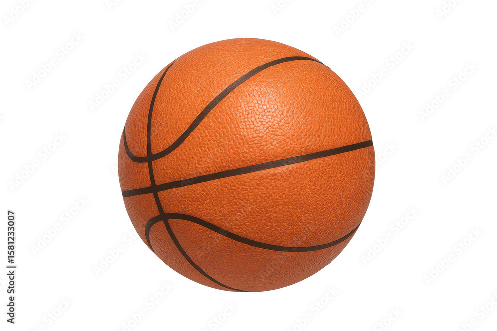 Fototapeta premium Orange basketball ball rotating on transparent background