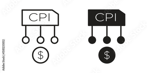 Consumer prices index icon. Sign design vectors pack
