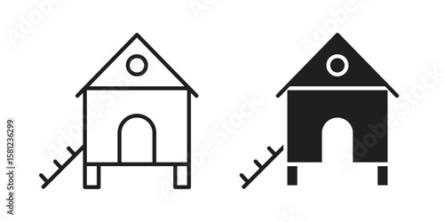Chicken coop icon. Sign design vectors pack