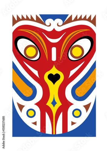 Chinese Peking Opera Mask Illustration, Traditional Beijing Opera Face Art, Cultural Vector Design