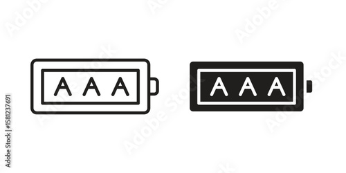 AAA battery icon. Sign design vectors pack
