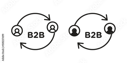 B2B icon. Sign design vectors pack