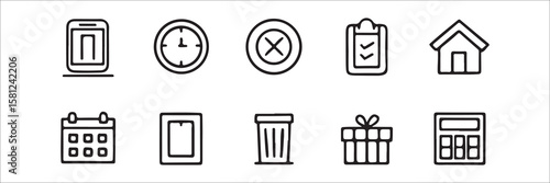 Various icons for organization and tasks mobile phone