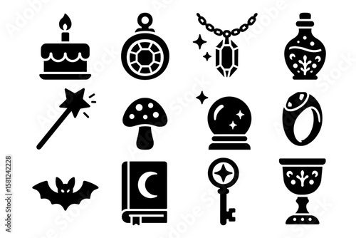 Magical icons: enchanting symbols of fantasy and mystery