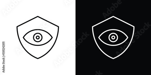 Vision insurance icon. Black illustration isolated for graphic and web design.