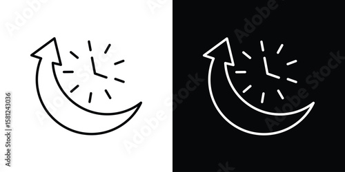 Uptime and downtime icon. Black illustration isolated for graphic and web design.