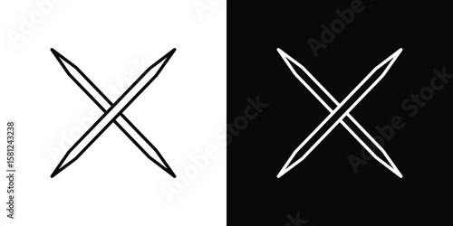 Toothpick icon. Black illustration isolated for graphic and web design.