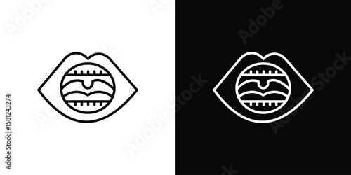 Tonsillitis icon. Black illustration isolated for graphic and web design.