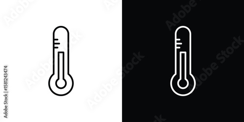 Thermometer icon. Black illustration isolated for graphic and web design.