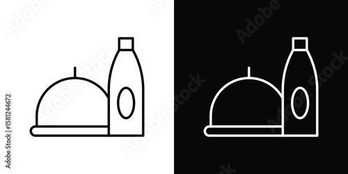 Room service icon. Black illustration isolated for graphic and web design.