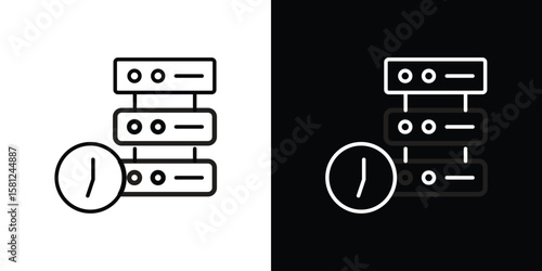 Real time data icon. Black illustration isolated for graphic and web design.