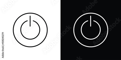 Power icon. Black illustration isolated for graphic and web design.