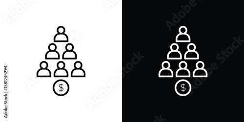 Ponzi scheme icon. Black illustration isolated for graphic and web design.