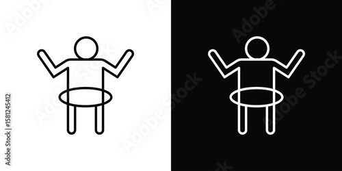 People Hula hop icon. Black illustration isolated for graphic and web design.
