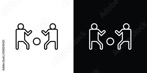 People playing Ball icon. Black illustration isolated for graphic and web design.