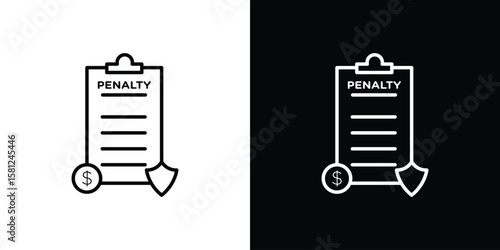 Penalty icon. Black illustration isolated for graphic and web design.
