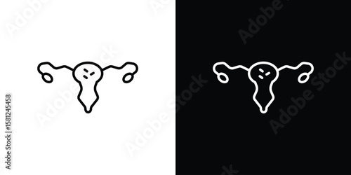 Pelvic inflammatory disease icon. Black illustration isolated for graphic and web design.