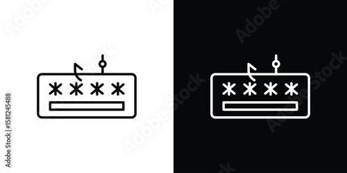 Password phishing icon. Black illustration isolated for graphic and web design.