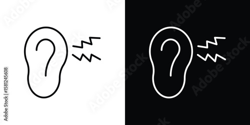 Otitis icon. Black illustration isolated for graphic and web design.