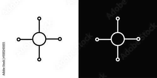 Multi channel icon. Black illustration isolated for graphic and web design.