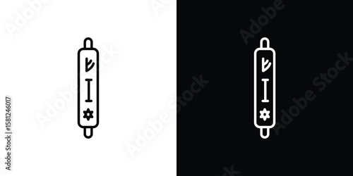Mezuzah icon. Black illustration isolated for graphic and web design.