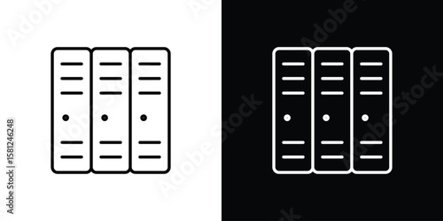 Lockers icon. Black illustration isolated for graphic and web design.