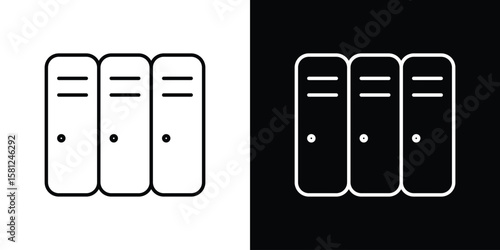 Locker icon. Black illustration isolated for graphic and web design.