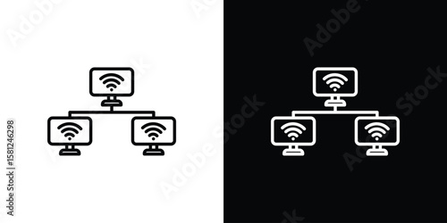 Local network icon. Black illustration isolated for graphic and web design.