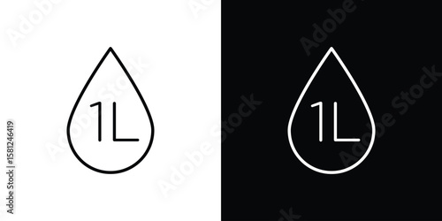 Liter icon. Black illustration isolated for graphic and web design.