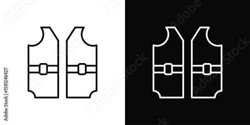 Lifejacket icon. Black illustration isolated for graphic and web design.