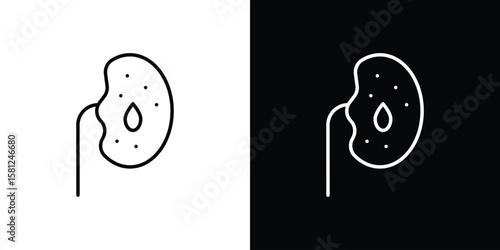 Kidney disease icon. Black illustration isolated for graphic and web design.