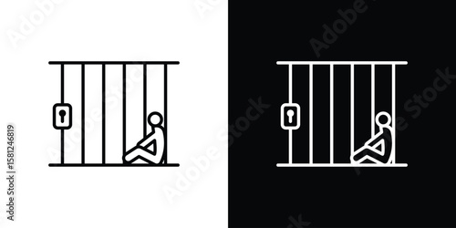 Jail icon. Black illustration isolated for graphic and web design.